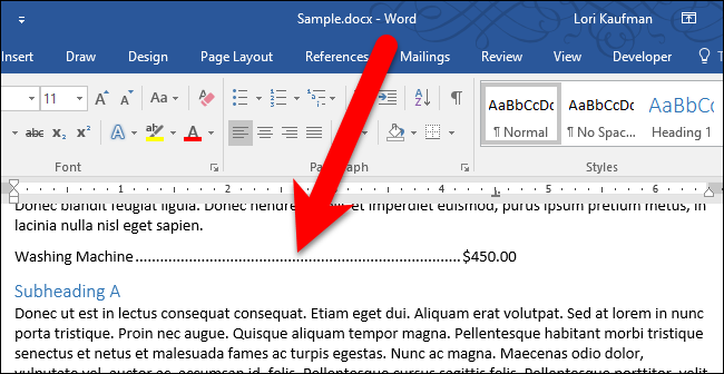 Microsoft Word How To Insert Tab Stops